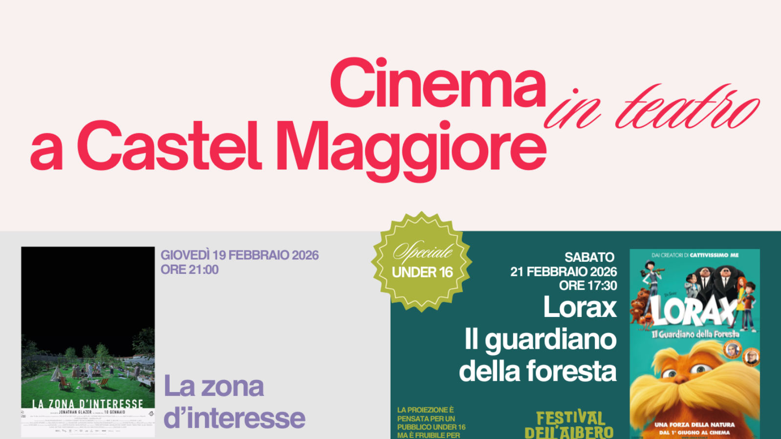 cinema in teatro castel maggiore