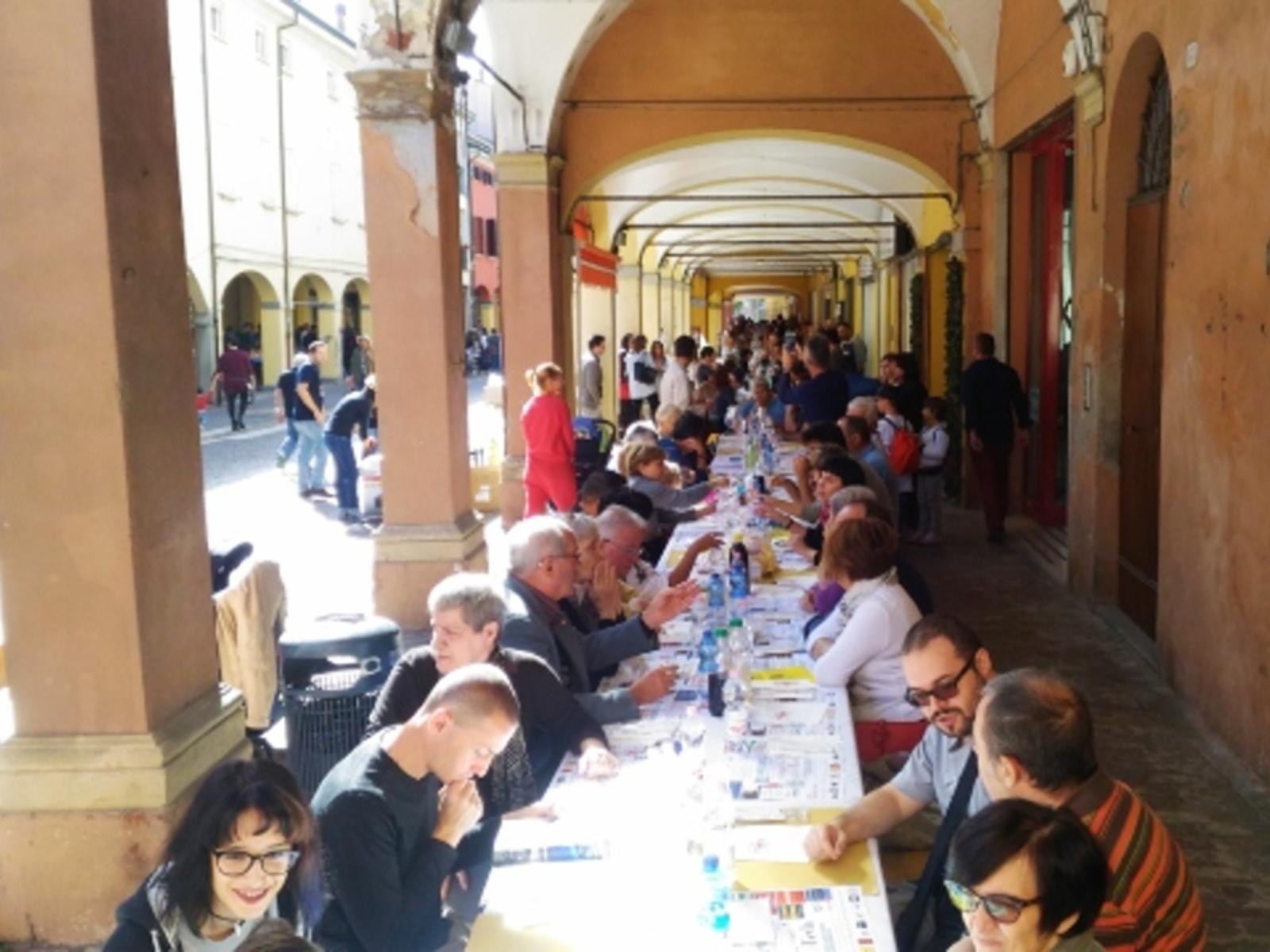 Tavolata sangiorgese "Al dÅgg" e mèż Tòtt a Tèvla"