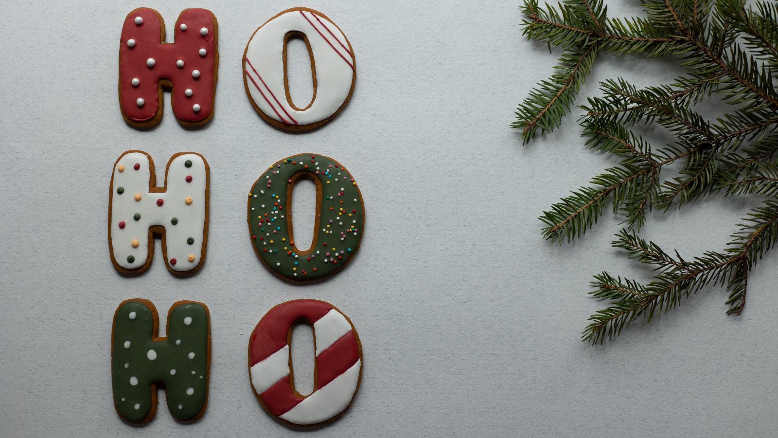 Foto stock di biscotti di Natale HO HO HO 