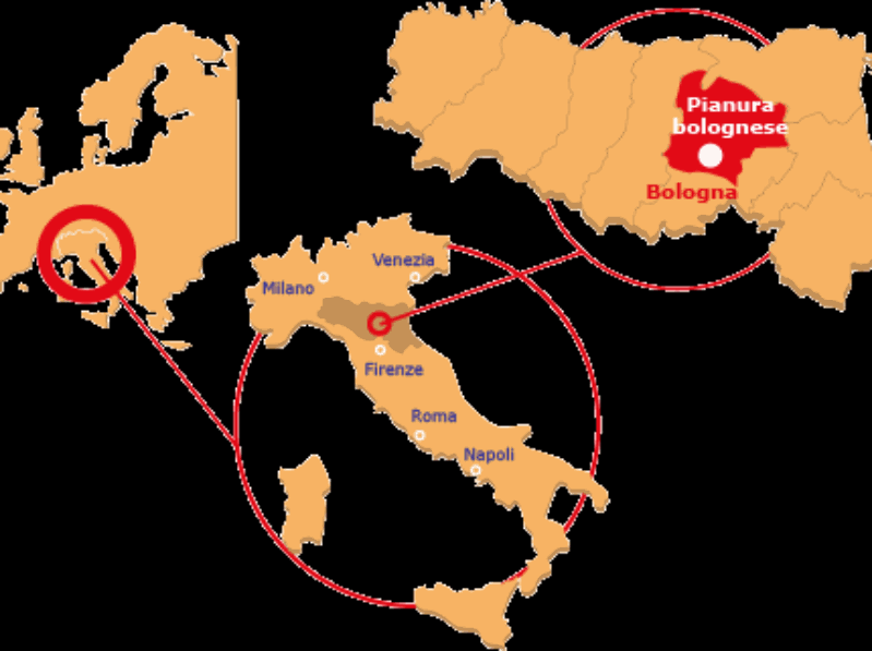 Cartina pianura Pianura Bolognese